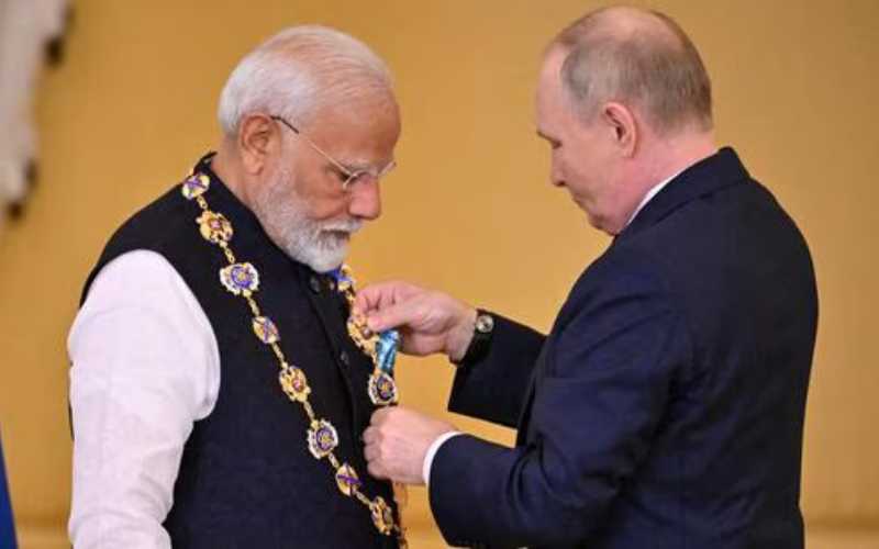 PM Narendra Modi Receives Prestigious Order Of St Andrew The Apostle For Strengthening India-Russia Ties